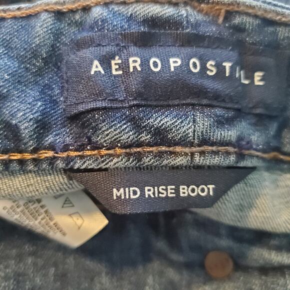Aero Mid Rise Boot Stretch Jeans (XL) 16 Short Gorpcore Blue Denim Casual NWT - Picture 6 of 13